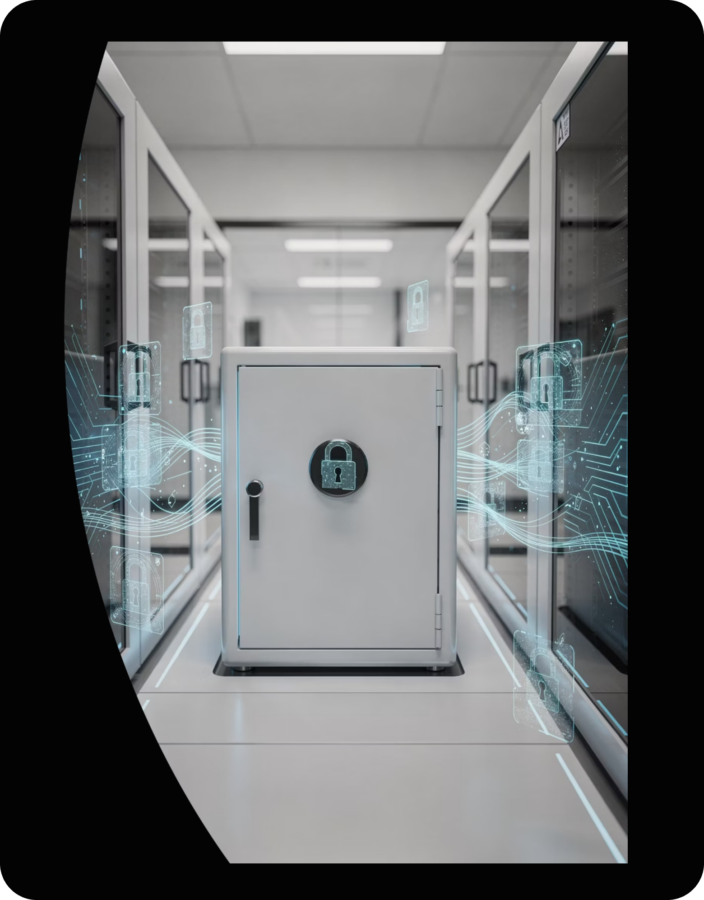 Armoire sécurisée dans un data center