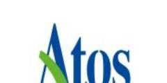 Logo de l'entreprise Atos en bleu et vert.