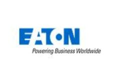 Logo bleu de la marque Eaton avec son slogan