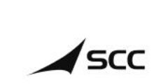 Logo de l'entreprise SCC en noir sur fond blanc.